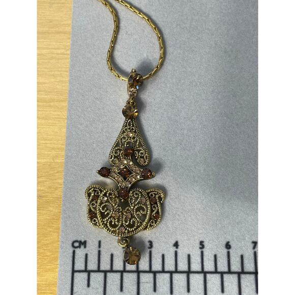 Camrose & Kross Pendant Necklace JBK Gold Tone Jacqueline Kennedy Reproduction - Picture 9 of 11